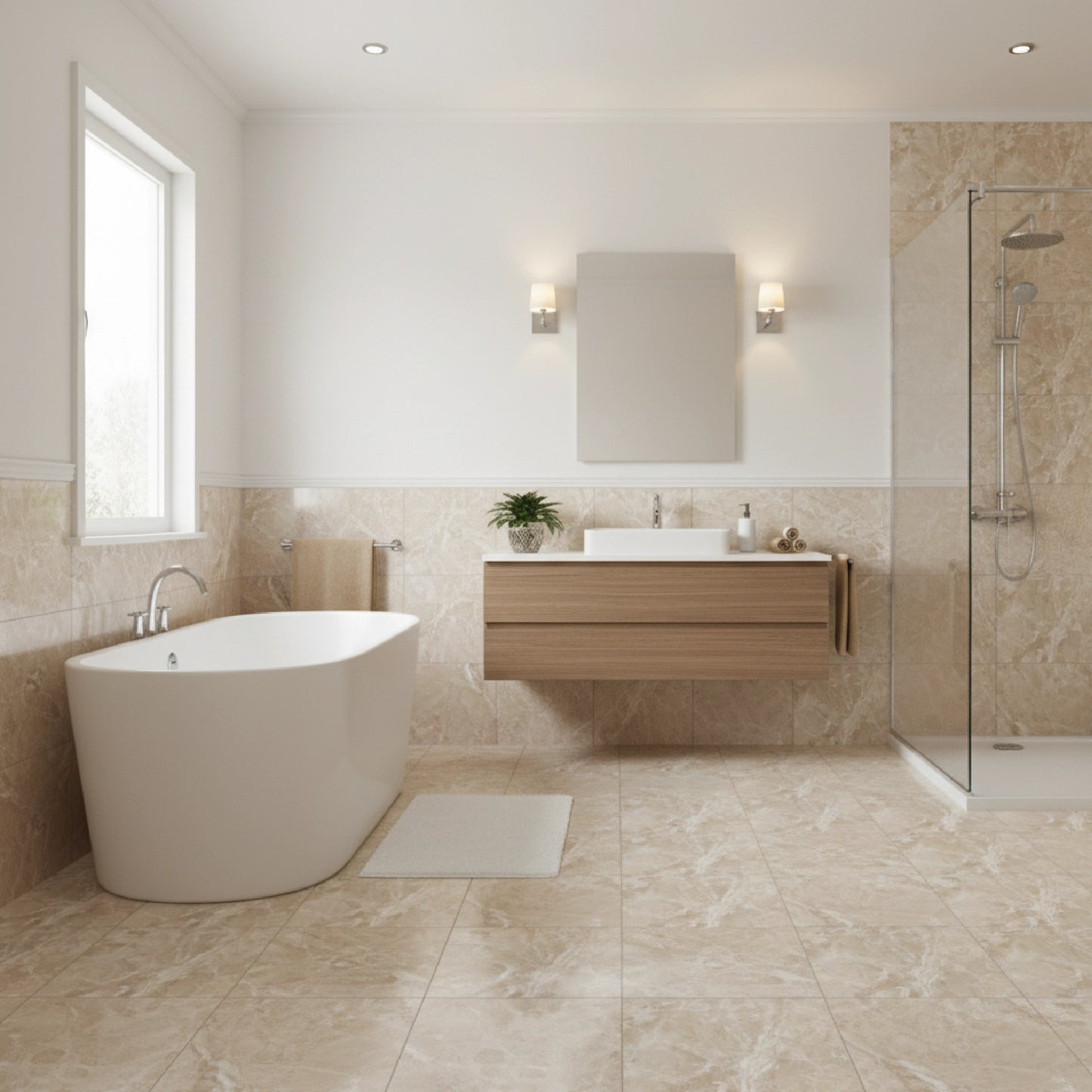 CERAMICO CORTINES 45X45 CAIRO BEIGE (CAJA 1.62 M2)
